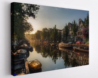 Amsterdam Canvas Art, Netherlands Wall Art, Amsterdam Canal Print