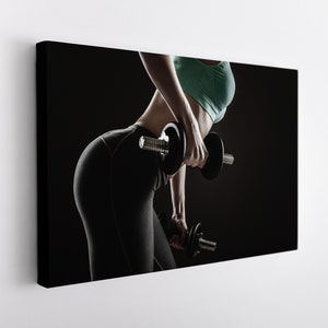 Fitness Girl Canvas Print, Gym Wall Decor, Fitness Girl Print, Workout Print, Fitness Motivation