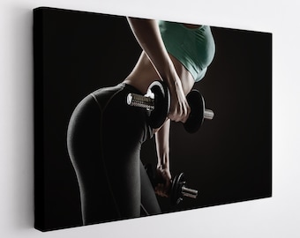 Fitness Girl Canvas Print, Gym Wall Decor, Fitness Girl Print, Workout Print, Fitness Motivation