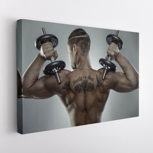 Bodybuilding Canvas Print, Weightlifting Poster, Fitness Print, Fitness Motivation, Gym Canvas