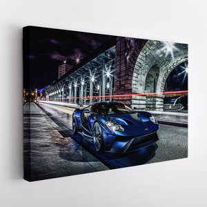 Ford GT Wall Art, Ford Canvas Print, Sport Car Print, Ford Canvas Art