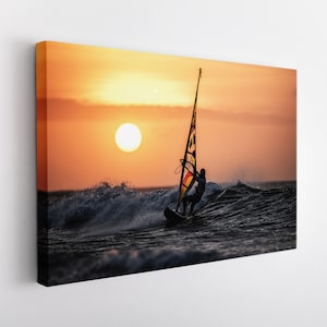 Windsurfing Canvas Print, Windsurfing Wall Art, Water Sports Wall Decor, Windsurfer Gift, Windsurfing Canvas Art