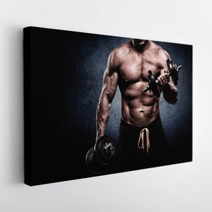 Bodybuilding Canvas Print, Weightlifting Poster, Fitness Print, Fitness Motivation, Gym Canvas