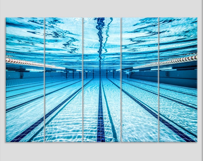 Swimming Wall Art, Swimming Pool Canvas Print, Swimmer Gift, Swimming Canvas Art
