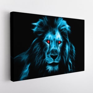 Abstract Lion Canvas Print, Lions Wall Art, Lion Print, Animals Canvas Art