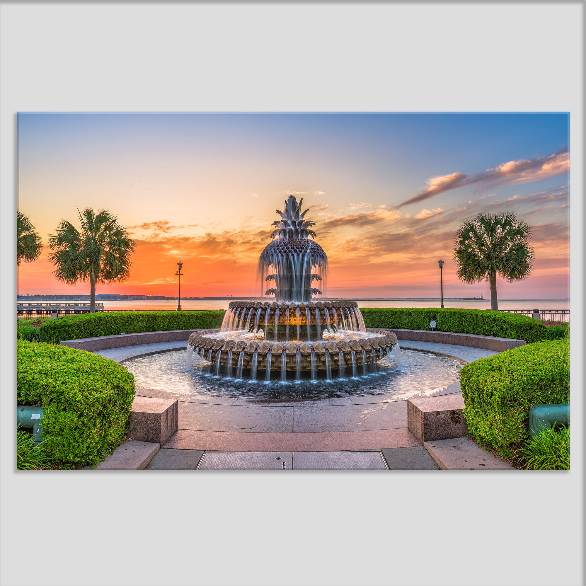 Pineapple Fountain Charleston Canvas Print Charleston Wall Art
