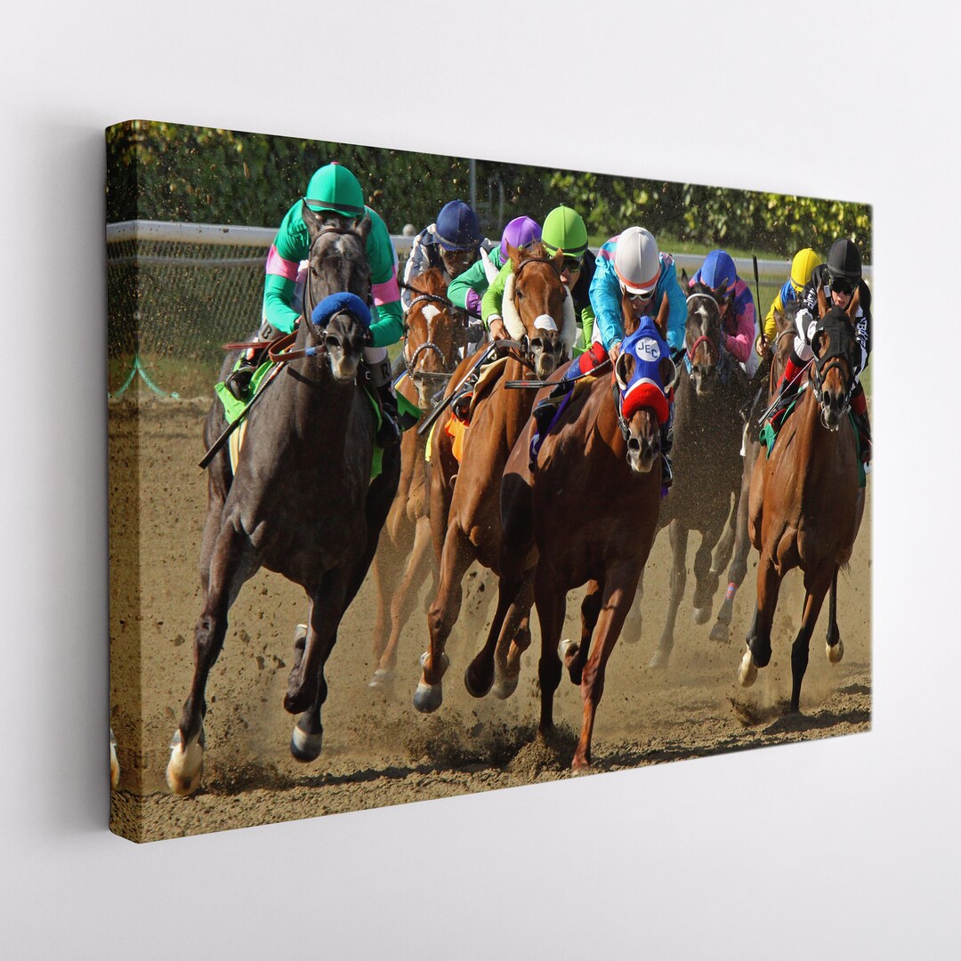 Horse Racing Wall Art, Horse Racing Canvas Print Etsy
