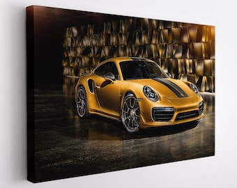 ポルシェ 911 キャンバス プリント、ポルシェ ウォール アート、スポーツ カー プリント、ポルシェ キャンバス アート