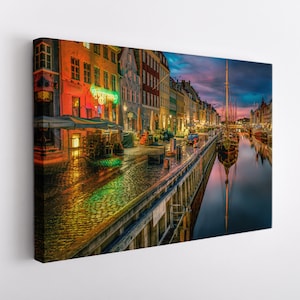 Copenhagen Canvas Print, Denmark Wall Art, Copenhagen Skyline