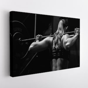 Fitness Girl Canvas Print, Gym Wall Decor, Fitness Girl Print, Workout Print, Fitness Motivation