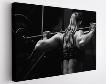 Fitness Girl Canvas Print, Gym Wall Decor, Fitness Girl Print, Workout Print, Fitness Motivation