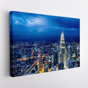 Kuala Lumpur Canvas Print, Malaysia Wall Art, Kuala Lumpur Skyline