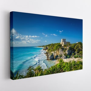 Tulum Mexico Canvas Print, Mexico Wall Art, Large Tulum Skyline, Tulum Mexico