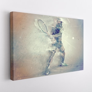 Tennis Canvas Print, Tennis Wall Art, Abstract Tennis Painting, Tennis Player Gift, Tennis Canvas Art