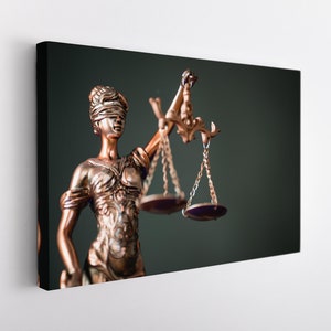 Law Canvas Wall Art, Lady Justice Canvas Print, Lawyer Wall Art, Lawyer Office Decor, Attorney Gift