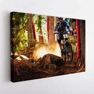 Downhill Mountain Bike Canvas Print, Mountain Bike Canvas Art, Downhill Wall Art, Downhill Bike Print