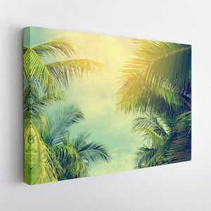 Tropical Trees Canvas Print, Tropical Wall Art, Nature Landscape Canvas Art