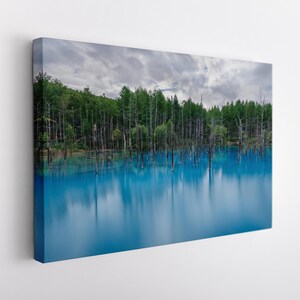 Forest Lake Canvas Print, Forest Wall Art, Nature Landscape Canvas Art