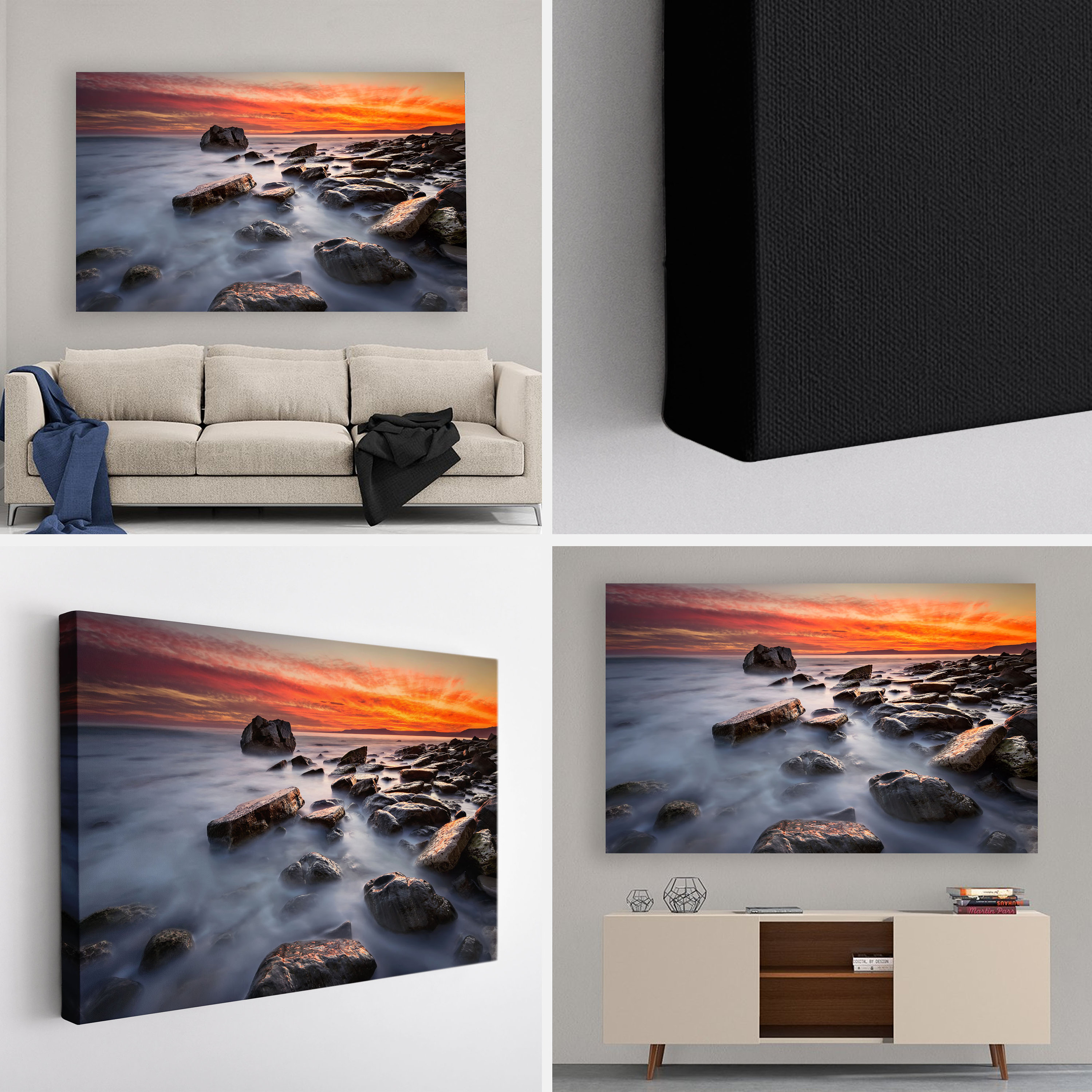 Ocean Sunset Canvas Print Ocean Wall Art Sea Sunset Print - Etsy