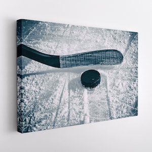 Impression sur toile de hockey sur glace, Art mural de hockey sur glace, Cadeau de fan de hockey, Art sur toile de hockey sur glace
