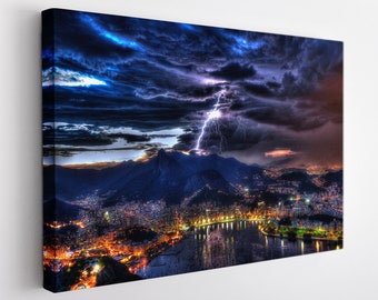 Rio de Janeiro Canvas Print, Rio de Janeiro Skyline, Brazil Canvas Art