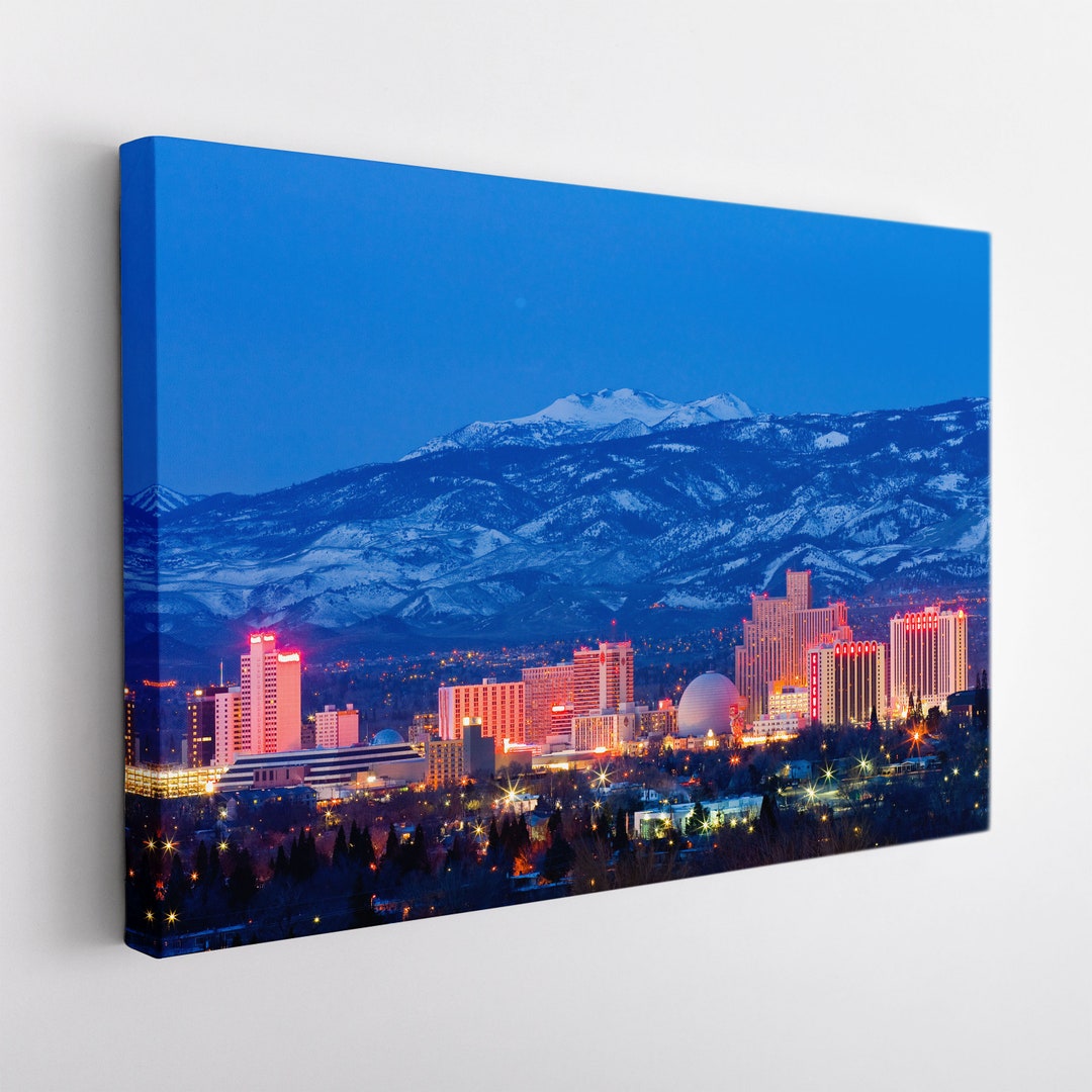 Reno Canvas Print, Reno Wall Art, Large Reno Skyline, Nevada Etsy