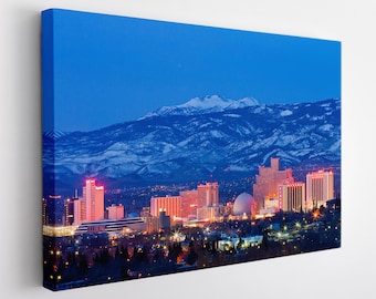 Reno Canvas Print, Reno Wall Art, Large Reno Skyline, Nevada