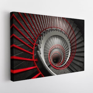 Abstract Canvas Wall Art, Spiral Staircase Canvas Print, Modern Canvas Art, Contemporary Wall Art