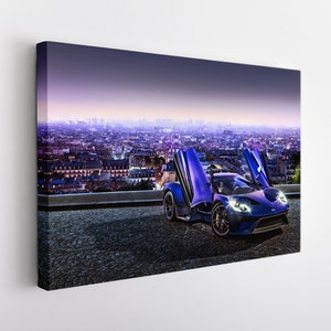 Ford GT Wall Art, Ford Canvas Print, Sport Car Print, Ford Canvas Art