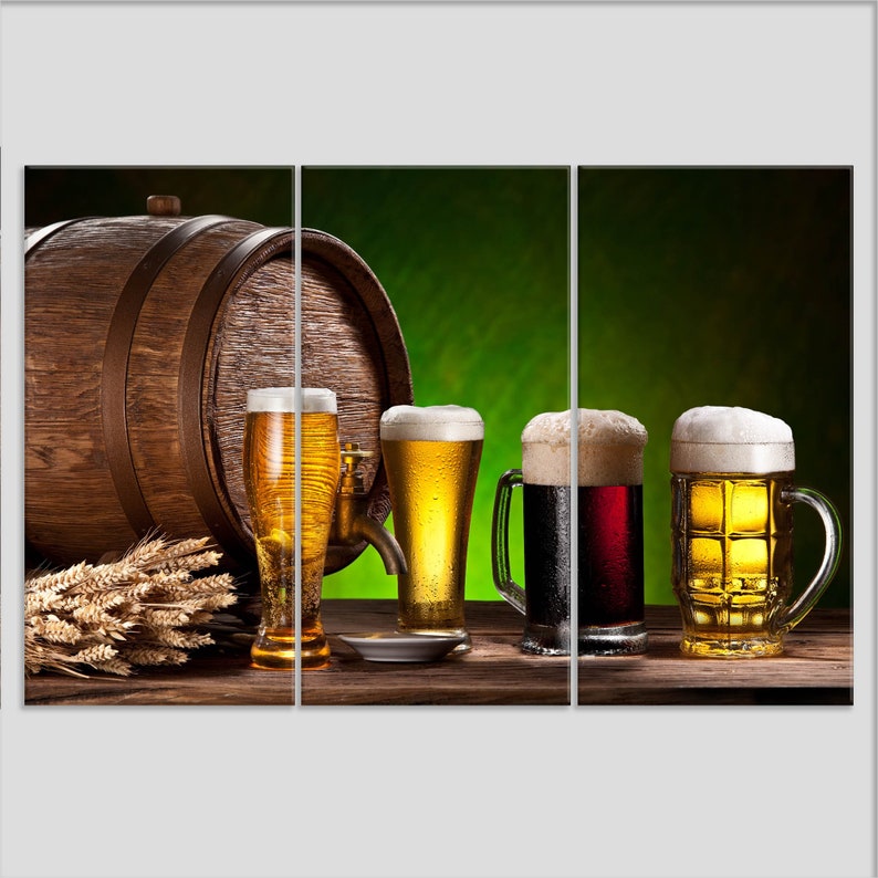 Beer Wall Art, Beer Canvas Print, Kitchen Wall Art, Alcohol Wall Art