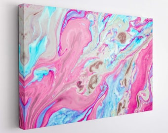Contemporary Canvas Art, Abstract Marble Canvas Print, Marble Wall Art, Pink Liquid Marble Print, Abstract Wall Art