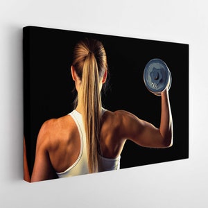 Fitness Girl Canvas Print, Gym Wall Decor, Fitness Girl Print, Workout Print, Fitness Motivation
