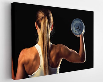 Fitness Girl Canvas Print, Gym Wall Decor, Fitness Girl Print, Workout Print, Fitness Motivation