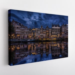 Amsterdam Canvas Print, Netherlands Wall Art, Amsterdam Downtown