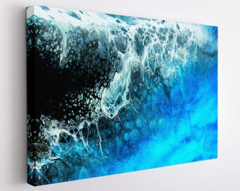 Ocean Wave Abstract Canvas Art, Abstract Canvas Print, Abstract Wall Art