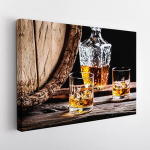 Whiskey Canvas Art, Whiskey Wall Art, Whiskey Barrel Print, Whiskey Wall Decor