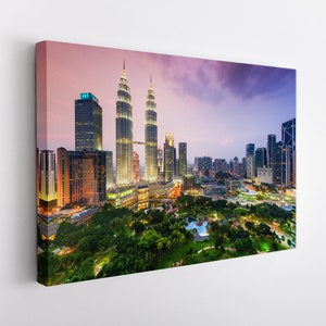 Kuala Lumpur Canvas Print, Malaysia Wall Art, Kuala Lumpur Skyline