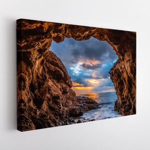 Ocean Cave Canvas Print, Ocean Wall Art, Sea Canvas Print, Nature Landscape Canvas Art