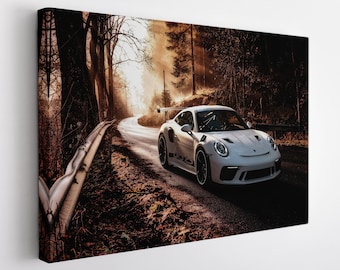 Porsche 911 GT3 Canvas Print, Porsche Wall Art, Sport Car Print, Porsche Canvas Art