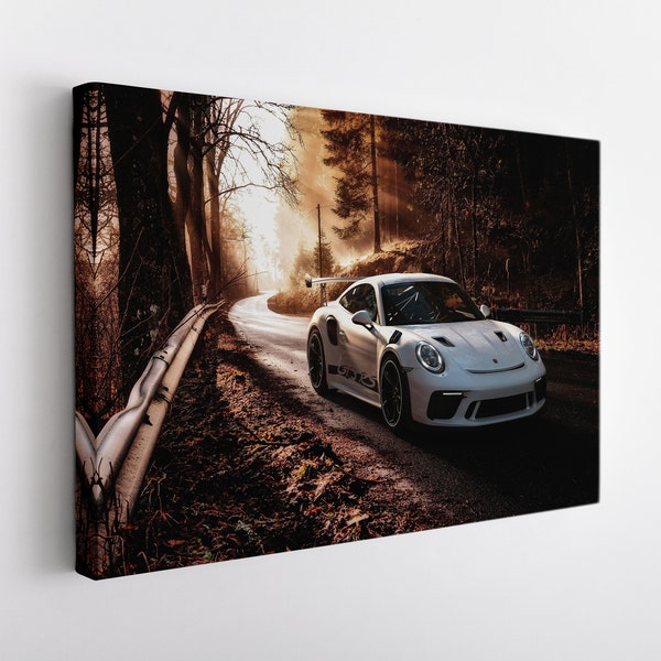 Porsche 911 GT3 Canvas Print, Porsche Wall Art, Sport Car Print, Porsche Canvas Art