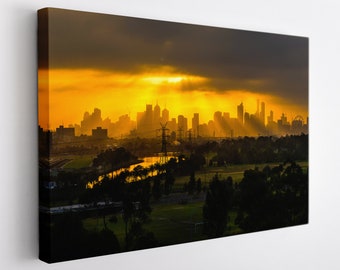Melbourne Canvas Print, Australia Wall Art, Large Melbourne Skyline