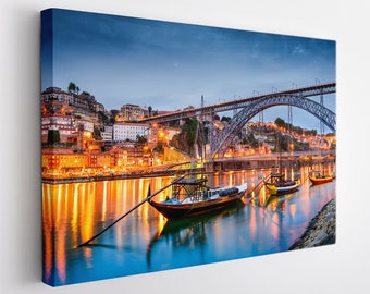 Porto Canvas Print, Portugal Wall Art, Large Porto Skyline