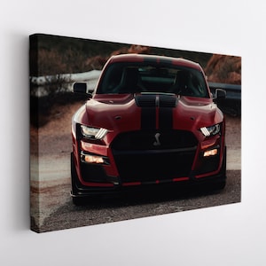 Ford Mustang Shelby GT500 Wall Art, Ford Mustang Canvas Print, Sport Car Print, Ford Mustang Canvas Art