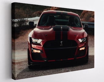 Ford Mustang Shelby GT500 Wall Art, Ford Mustang Canvas Print, Sport Car Print, Ford Mustang Canvas Art
