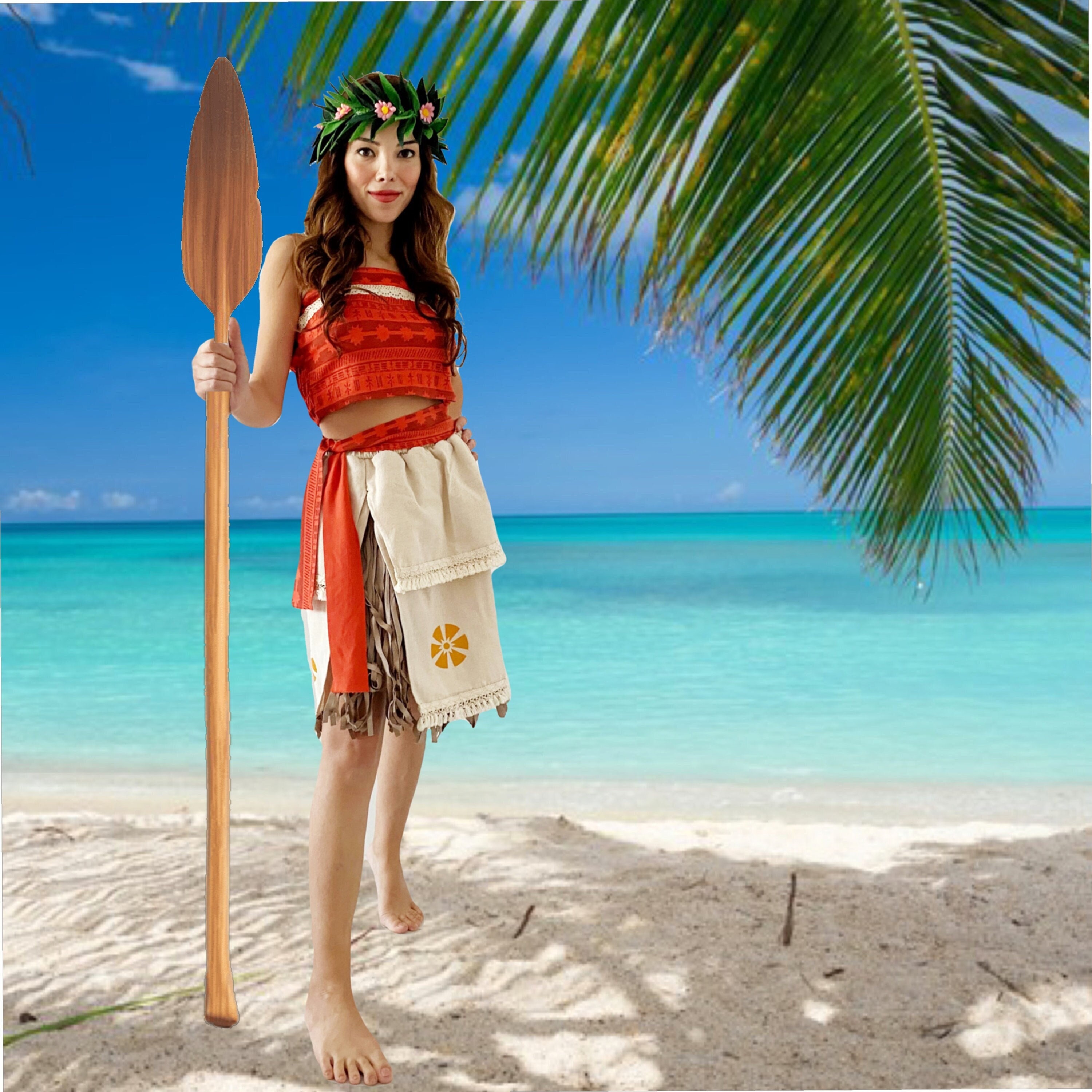 Moana Costume Hawaiian Princess Fancy Cosplay Dress & Necklace Adult/Kids  UK