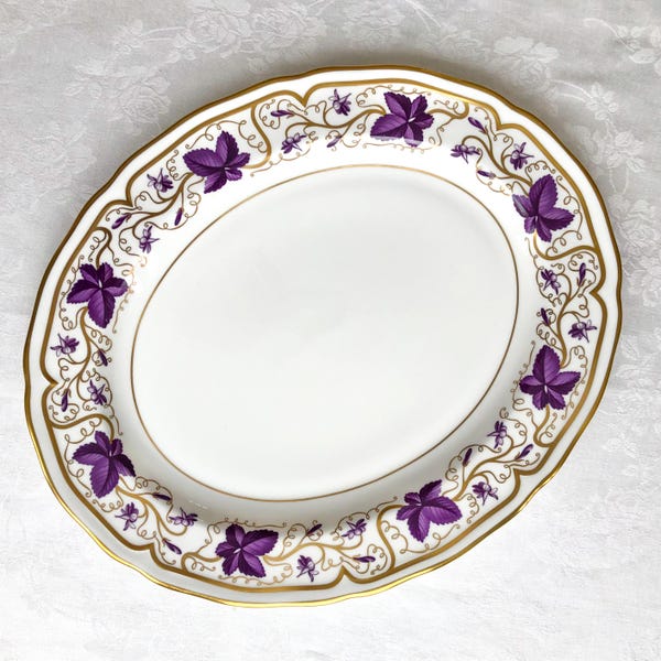 Royal Worcester platter, Purple Vine design. Rare find