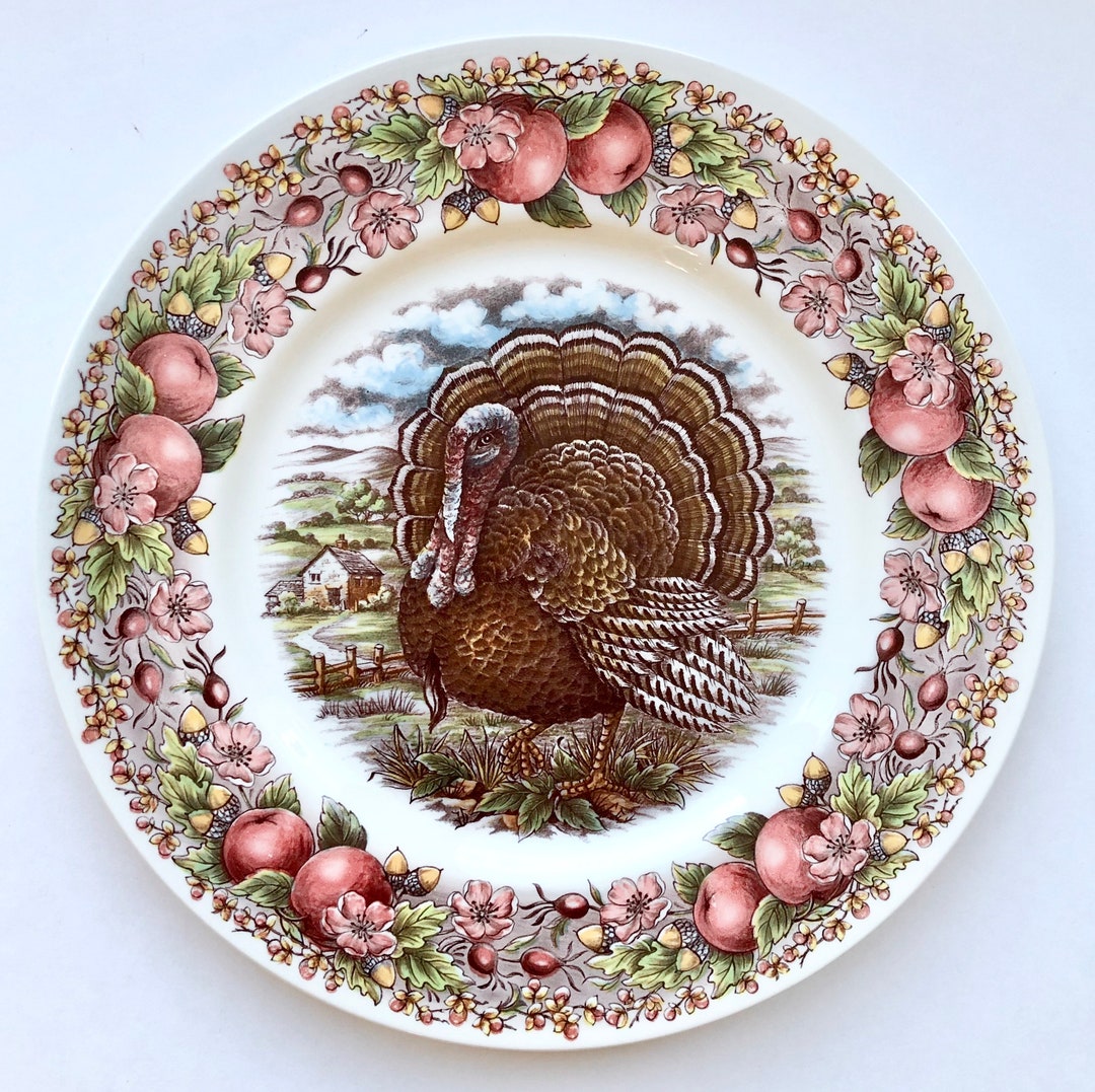 Royal Stafford Thanksgiving Dinner Plates Set of 2, Turkey Scene ...