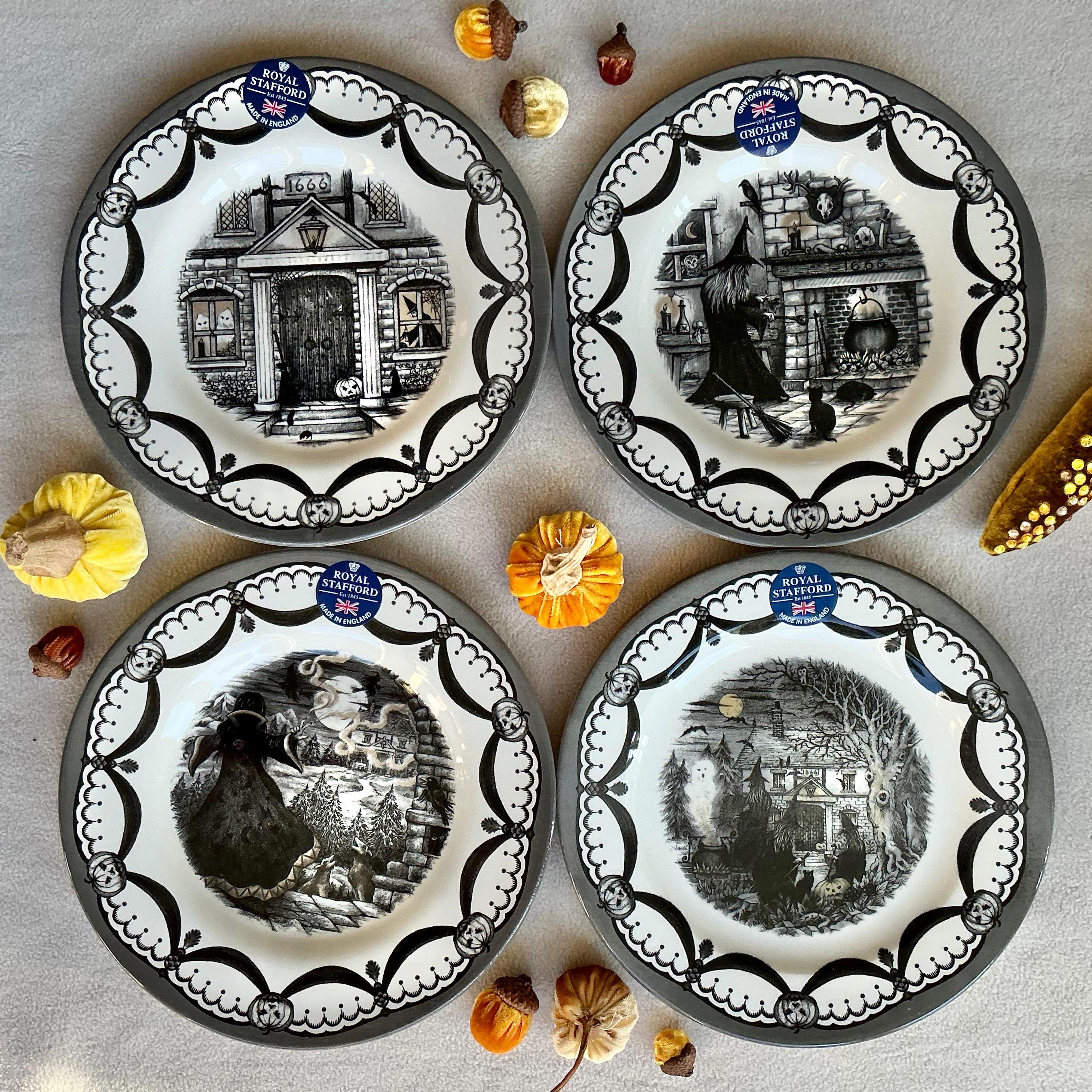  Stafford スケルトンデザイン皿　ハロウィン Royal Stafford Skull collection tableware @HomeGoods #skull