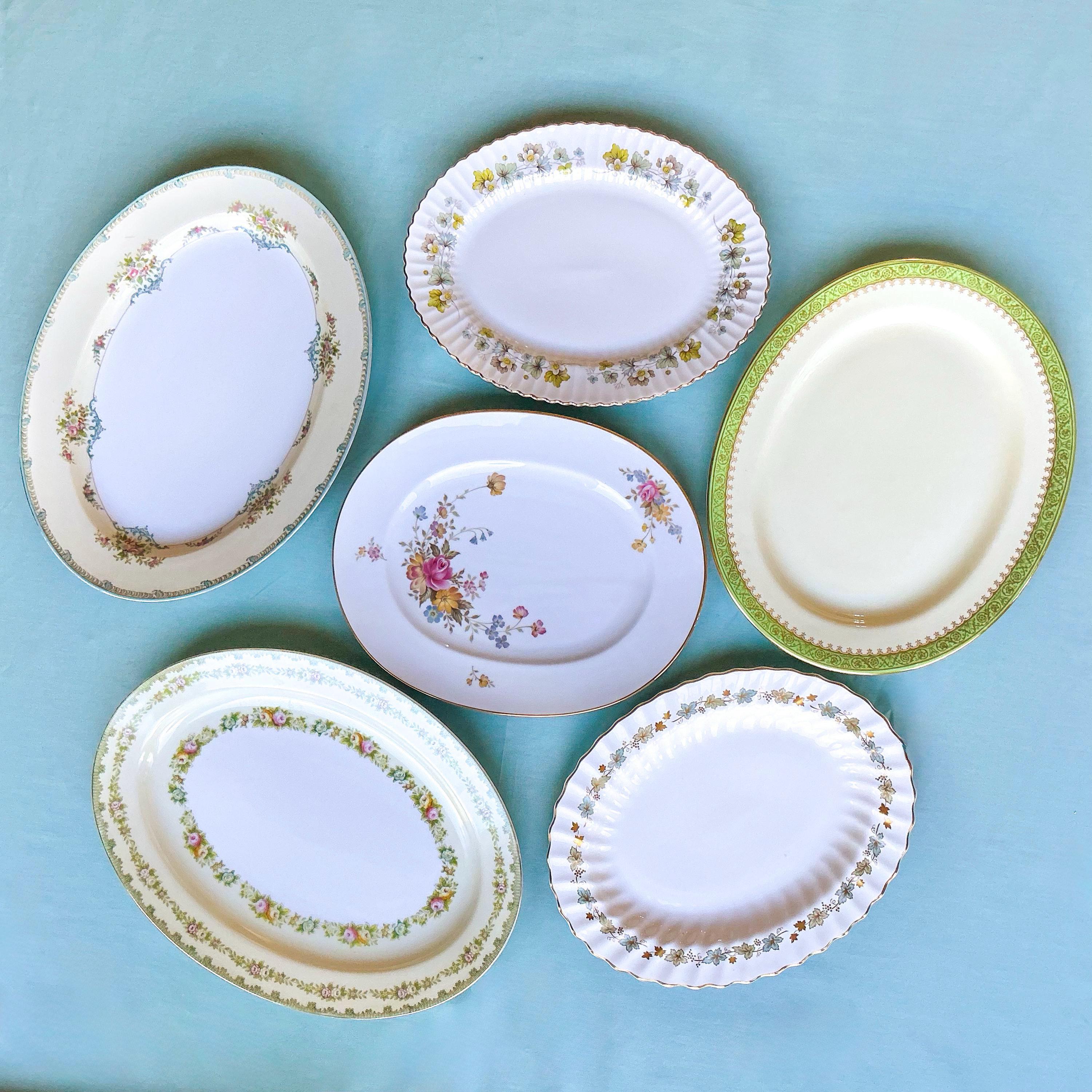Lot De 5 Plats De Service Ovales Et Bols Rectangulaires Vintage – Occasion