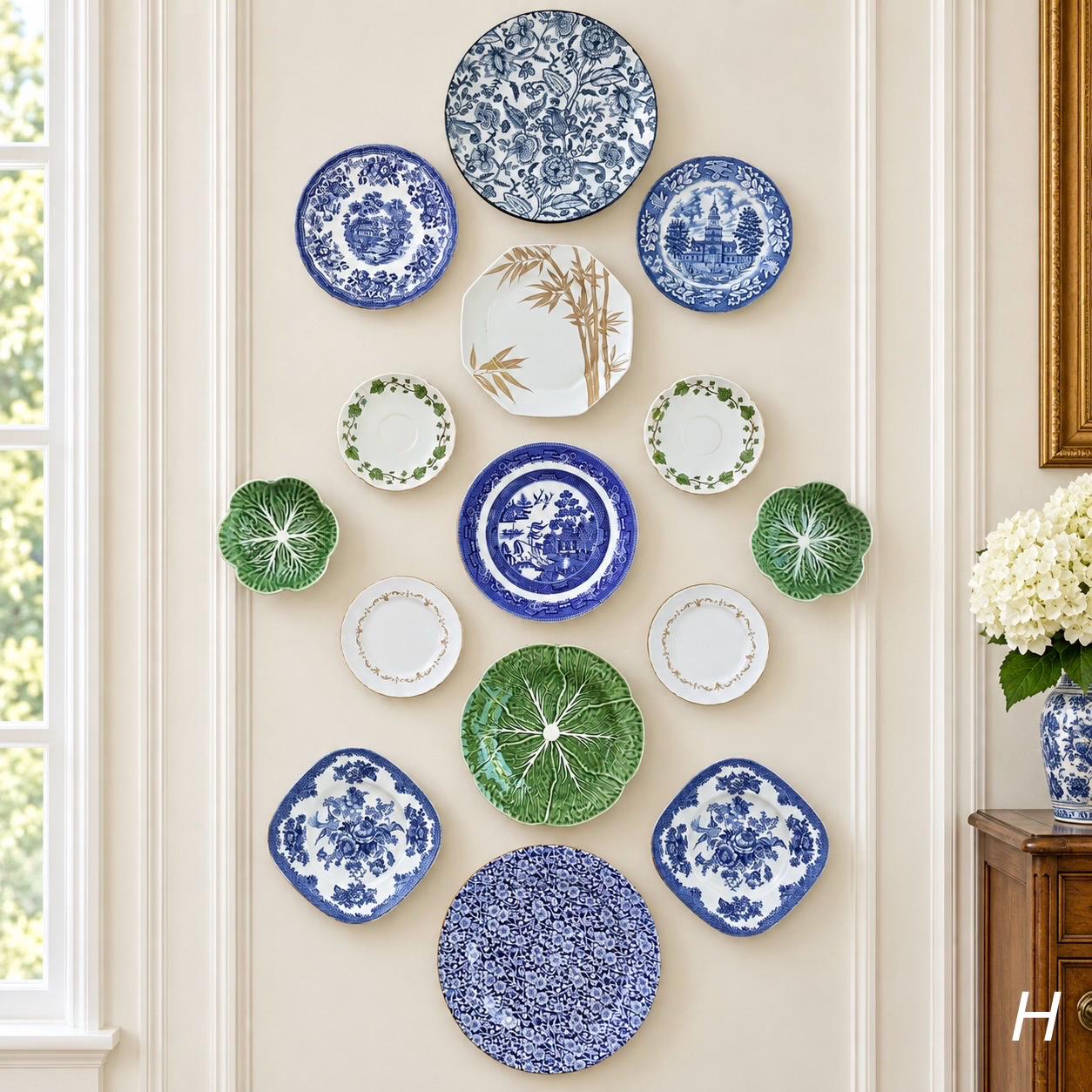 Green Plate Wall Set - Etsy